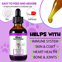Oimmal 60ml Suppléments multivitamines liquides naturels pour animaux de compagnie marque privée 15 en 1 gouttes de multivitamines suppléments vitaminiques pour chats