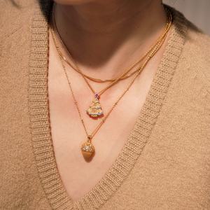 Collar con Colgante de Piña de Pino Aimgal, Zirconia 5A, Chapado en Oro de 18K, Cadena de Plata 925, Joyería Fina de Lujo para Regalo de Compromiso o Boda - Product Image 3