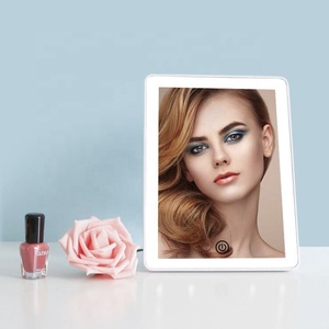 Miroir de maquillage Portable, protectrice de voyage, double puissance, carré, LED, blanc, écran tactile - Product Image 4