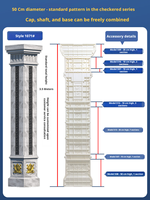 Moule de colonne romaine en résine ABS anti-fissuration pour façade extérieure