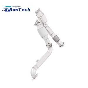 Downpipe SS304 avec bouclier thermique pour BMW X3M F97 X4M F98 S58 3.0T – Échappement de performance soudé TIG - Product Image 1