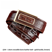 Ceinture en cuir de crocodile haut de gamme pour homme, avec boucle en acier lisse, ceinture d'affaires polyvalente pour homme