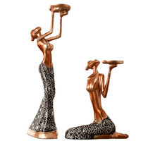 Lampe sur pied sculpturale humanoïde pour hôtel, galerie, hall d'exposition, statue décorative, plateau de service, assiettes de serveur