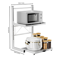Nouveau support de micro-ondes réglable en hauteur, étagère de comptoir à 2 niveaux en métal, organisateur de comptoir de cuisine, étagère de pâtissier, étagère pour micro-ondes