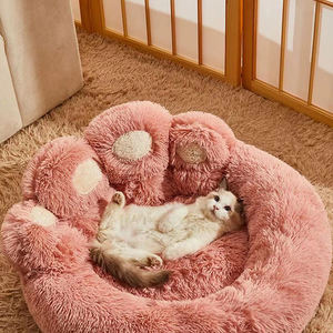 Hersteller Großhandel benutzer definierte Logo Haustier Lieferant Plüsch Hund Katze Bett Bär Pfote Form - Product Image 5