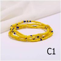 75 Couleurs Perles de Taille Africaines Chaîne de Ventre Bijoux de Corps Style Bohème Élastique Perles de Riz Colorées Chaîne de Taille