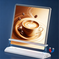 Boîte à lumière LED magnétique rechargeable sans fil avec cadre en aluminium 2000 lumens, panneau publicitaire de bureau A4 A5 double face