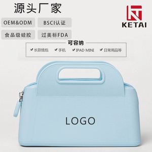 Bolsa de maquillaje de mano a la moda impermeable personalizada con cierre de cremallera fábrica al por mayor MINI bolsa de inodoro de almacenamiento de silicona - Product Image 5