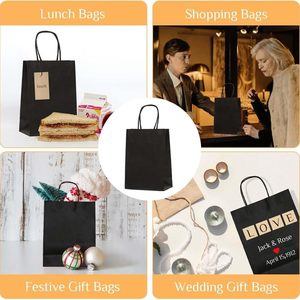 Bolsa de Papel Negra Plegable Grande, Impresión Personalizada, Embalaje Ecológico para Comestibles, Bolsas de Kraft al por Mayor y Menor con Logotipo - Product Image 5