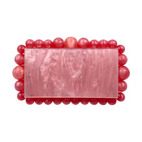 Hot Selling Groothandel Acryl Kralen Diner Tas Luxe Geometrische Patroon Avond Clutch Voor Vrouwen Met Ketting Schouderband