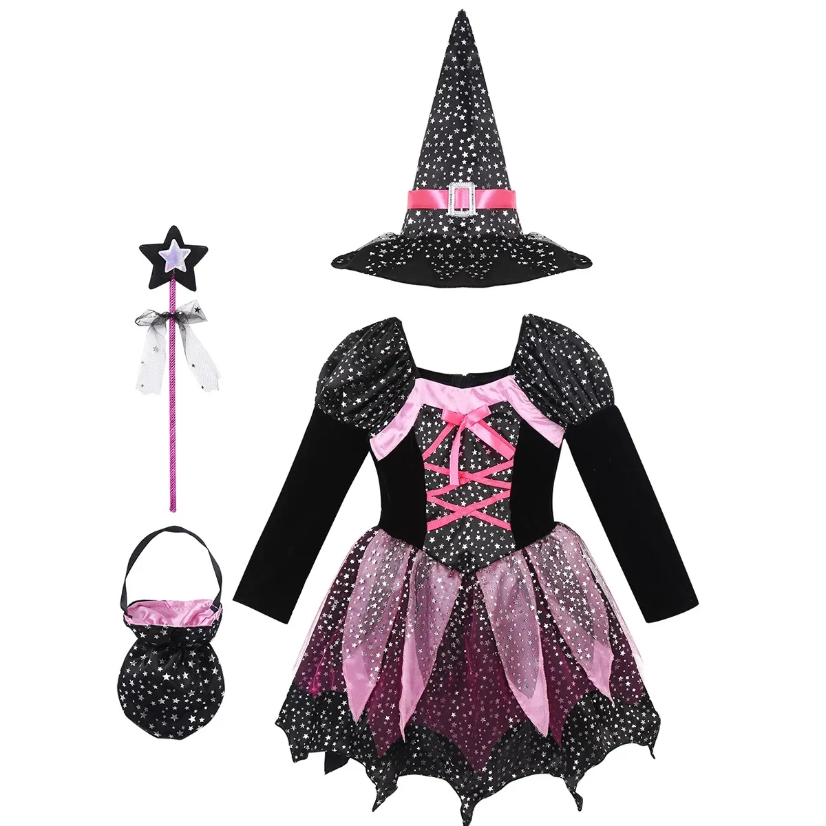 Halloween Child Girl light up witch tutu costume for kids Tollders anime cosplay ecoparty