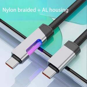 60W Nhanh 1 2M Sẵn Sàng Để Tàu USB-C Để C Nylon Lưới Dệt Bện Phụ Kiện Điện Thoại Bán Buôn Loại C RGB Cáp Dữ Liệu Với Sạc - Product Image 5