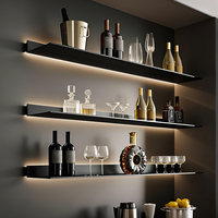 Panneau de couche lumineuse en alliage d'aluminium Rack pour lumière LED Panneau de rangement suspendu au mur Étagère murale suspendu à un mot Présentoir
