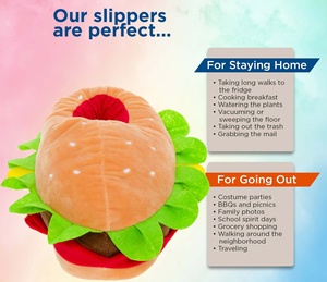 Zapatillas de hamburguesa con queso de felpa Novedad Zapato de casa - Product Image 5