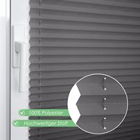 Store plissé sans perçage Klemmfix, protection solaire, occultant, Easyfix, translucide, en polyester, fabriqué en Chine, pour fenêtres/portes