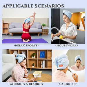 Gorro <span class=keywords><strong>de</strong></span> Spa Personalizado con Logotipo, Absorbente <span class=keywords><strong>de</strong></span> Agua, Tipo Waffle, <span class=keywords><strong>de</strong></span> Microfibra, Secado Rápido, Turbante para el Cabello, Toalla Envolvente - Product Image 4
