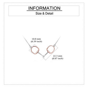 패션 보석 925 스털링 실버 투 톤 간단한 말 스냅 초커 목걸이 - Product Image 2