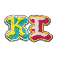 Patch Alphabet Adhésif Personnalisé en Chenille Brodé Lettres Anglaises A-Z Cœur Écologique pour Vêtements et Chapeaux