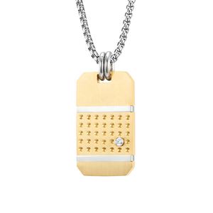 Collier <span class=keywords><strong>Pendentif</strong></span> pour <span class=keywords><strong>Homme</strong></span> Or Noir Argent Acier Inoxydable <span class=keywords><strong>Militaire</strong></span> Zircon <span class=keywords><strong>Pendentif</strong></span> Chaîne - Product Image 2