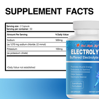 Capsules d'électrolytes avec du sodium et du potassium, complément minéral pour le soutien de l'hydratation, sans OGM
