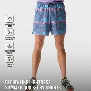 Shorts de randonnée et de trail pour hommes, légers, à séchage rapide, imprimés, rouge rouille, <span class=keywords><strong>bleu</strong></span> <span class=keywords><strong>atoll</strong></span> - Product Image 4
