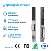 Cerradura Inteligente para Puerta con Reconocimiento Facial y de Palma de la Mano, Intercomunicador WIFI TUYA, Color Gris Negro, Moderna, Fácil Instalación, Precio de Fábrica al por Mayor