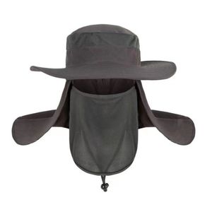 Sombrero de Pescador de Ala Ancha para Hombre con Solapa para el Cuello, Protección UV, para Pesca al Aire Libre, Transpirable, de Poliéster, Talla Adulto - Product Image 1