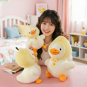 Peluche a forma di anatra ricamata super morbida, giocattolo di peluche per bambini, decorazione per la camera da letto, regalo di compleanno e festività, all'ingrosso - Product Image 5