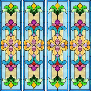 Fournisseur d'usine : Vitraux chinois style Tiffany pour portes et fenêtres, motif floral, pour villas, KTV et décoration intérieure en verre - Product Image 6