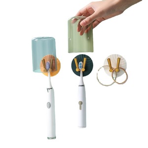 Electric <b>Toothbrush</b> <b>Holder</b> Suction Cup Wall Mounted Circular Durable Bathroom Storage Hook For <b>Toothbrushes</b> And Accessories - Product Image 5