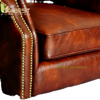 Fauteuil Chesterfield en cuir véritable de style américain pour bar à whisky, fauteuil individuel capitonné pour cigares, pour la maison, le bureau, l'hôtel et le café KTV