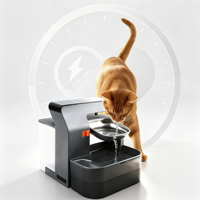 Fontaine à eau sans fil pour chat, type inclinable, distributeur automatique d'eau pour animaux de compagnie, séparation eau sale et eau propre