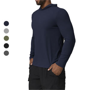 Camiseta de Manga Larga con Capucha para Hombre, Protección Solar, Color Sólido, Anti-UV, Corte Regular, 100% Poliéster, Manga Completa, Logotipo Frontal - Product Image 4