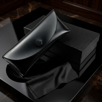Étui à lunettes en cuir noir de qualité supérieure fait main, ensemble d'emballage personnalisé avec logo de marque, approvisionnement en gros pour les détaillants de lunettes