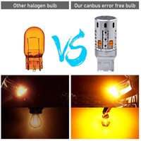 Offre Spéciale 7440 ampoule Led ambre sans erreur Canbus intégré résistance clignotant lumière Signal arrière frein arrêt ampoule DRL inversée