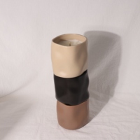 C & H Pot en céramique vide irrégulier de marque privée de luxe personnalisé en gros sans BPA Bougie parfumée en cire de soja artisanale écologique