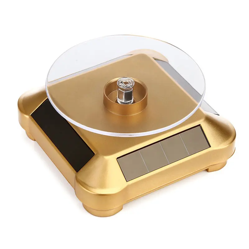 Solar Showcase 360 Automatic Rotating Turntable Jewelry Organizer Necklace Bracelet Watch Phone Display Stands