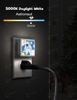 Veilleuse LED LOHAS Astronaut 5000K Lumière du jour 0.3W avec capteur crépusculaire pour chambre à coucher et salle de jeux