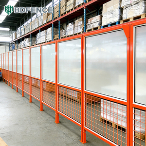 <span class=keywords><strong>Valla</strong></span> de Seguridad para Taller con Panel Acrílico, Alambre de Acero de Bajo Contenido de Carbono Soldado, Barandilla de Aislamiento Metálica Personalizada, Separación de Áreas de Planta - Product Image 1