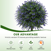 PZD-1-235B En Gros Résistant Aux UV En Plastique Violet Lavande Faux Verdure Arbustes Real Touch Artificielle Topiaire Boule Arbre