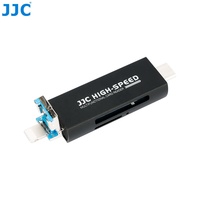 Lecteur de carte SD JJC OTG pour téléphone intelligent iOS Lightning Android Type-C USB 3.0 lecteur de carte haute vitesse 3 en 1