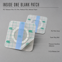 Patch auto-adhésif transparent en film PU mince pour points d'acupuncture, imperméable et vierge, pour application sur le nombril