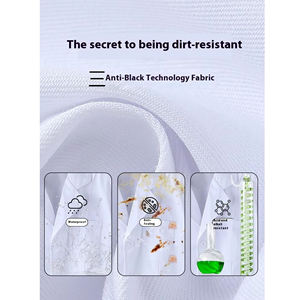 เสื้อโค้ทสีขาวแขนยาวสำหรับนักเรียนทางการแพทย์เสื้อโค้ทป้องกันเครื่องแบบห้องปฏิบัติการทางเคมีชีวภาพมีคุณสมบัติด้านความร้อน - Product Image 6