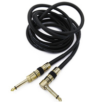 Câble de guitare TS mâle-mâle 6,35 mm plaqué or pour guitare électrique, basse, pédale d'effets, amplificateur