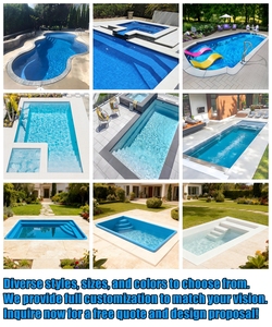 Piscina de Natación Infinita Personalizada de Fibra de Vidrio, Piscina de Masaje con Temperatura Constante para Jardín, Patio Trasero o Villa - Product Image 6