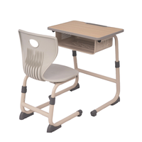 Ensemble de mobilier scolaire moderne avec bureau réglable en hauteur pour étudiants, bureau individuel pour tables et chaises pour salle de classe du collège