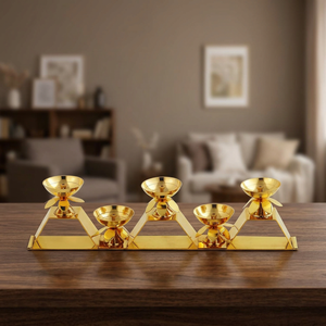 Lampe à huile Diya en laiton artisanale, Deepak traditionnel pour la Puja, la décoration de la maison, du mandir et du bureau, Akhand Jyot, célébration du festival Diwali - Product Image 2