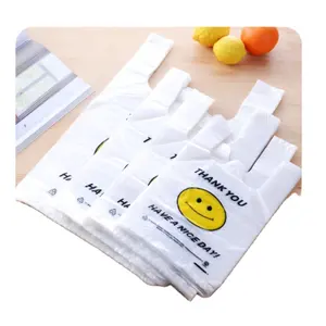 HDPE/LDPE Manufacturer Thank You Bags Custom Plastic Shopping Bag T-shirt Plastic Bags With Logos