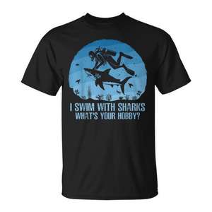 Camiseta de Natación con Tiburones para Buceo, Ideal para Promociones - Product Image 1