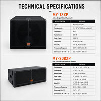 Système de sonorisation DSZ MY-208XP+MY-18XP avec deux enceintes line array de 8 pouces et un caisson de basses passif de 18 pouces pour hôtels, événements en direct, concerts, théâtres, salles de conférence